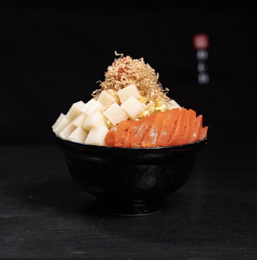 明太子もちの盛り付け
