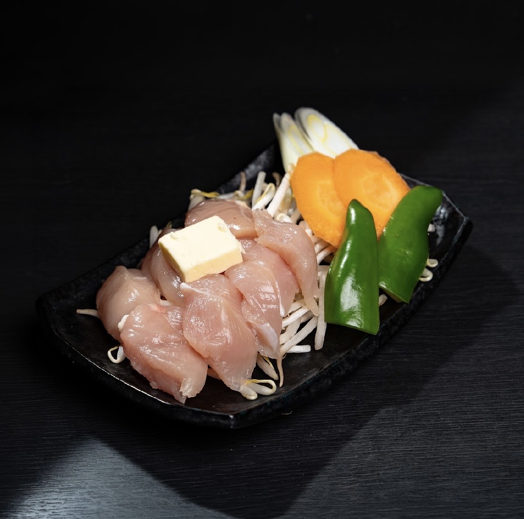 ささみバターの盛り付け